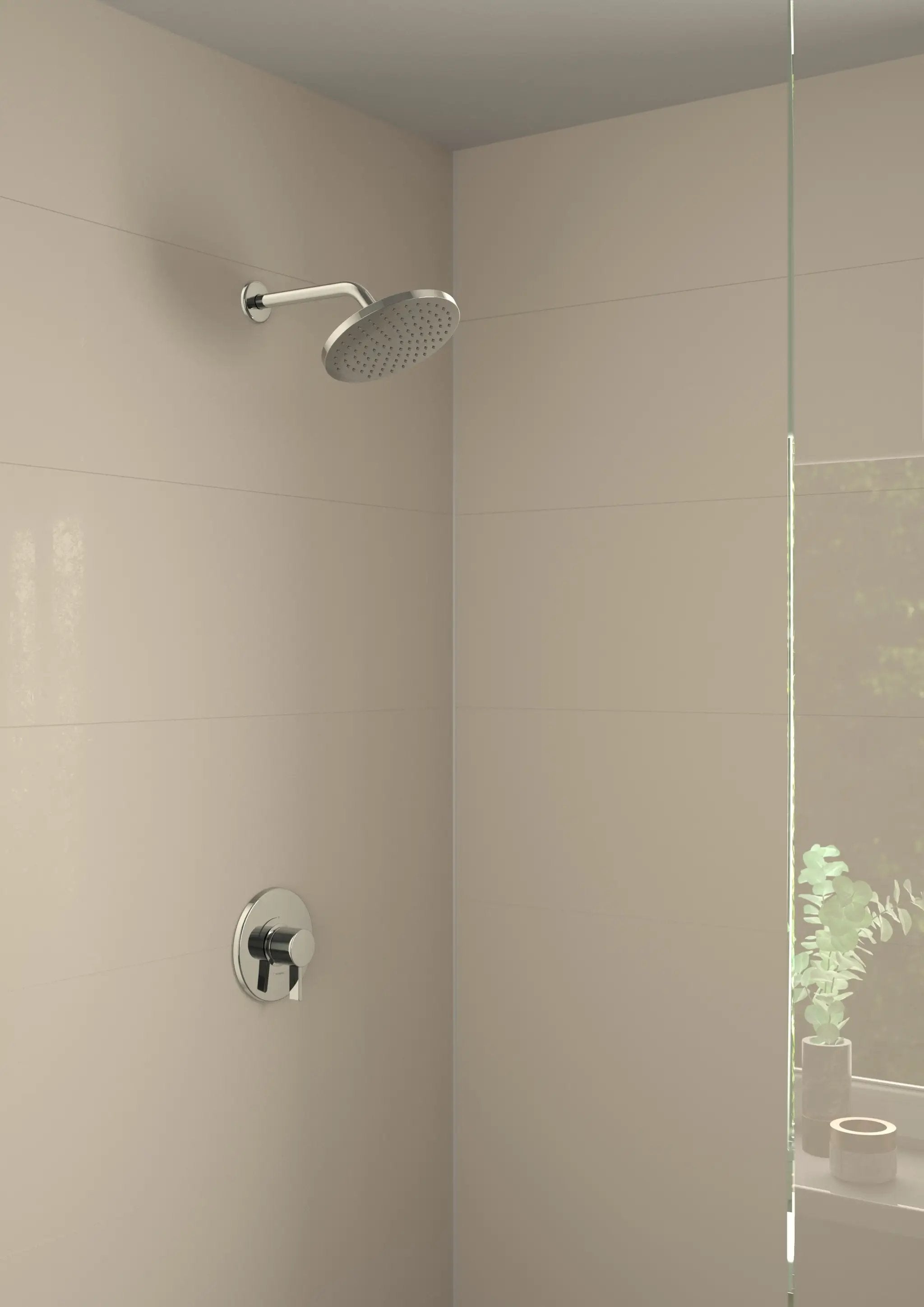 chrome shower set