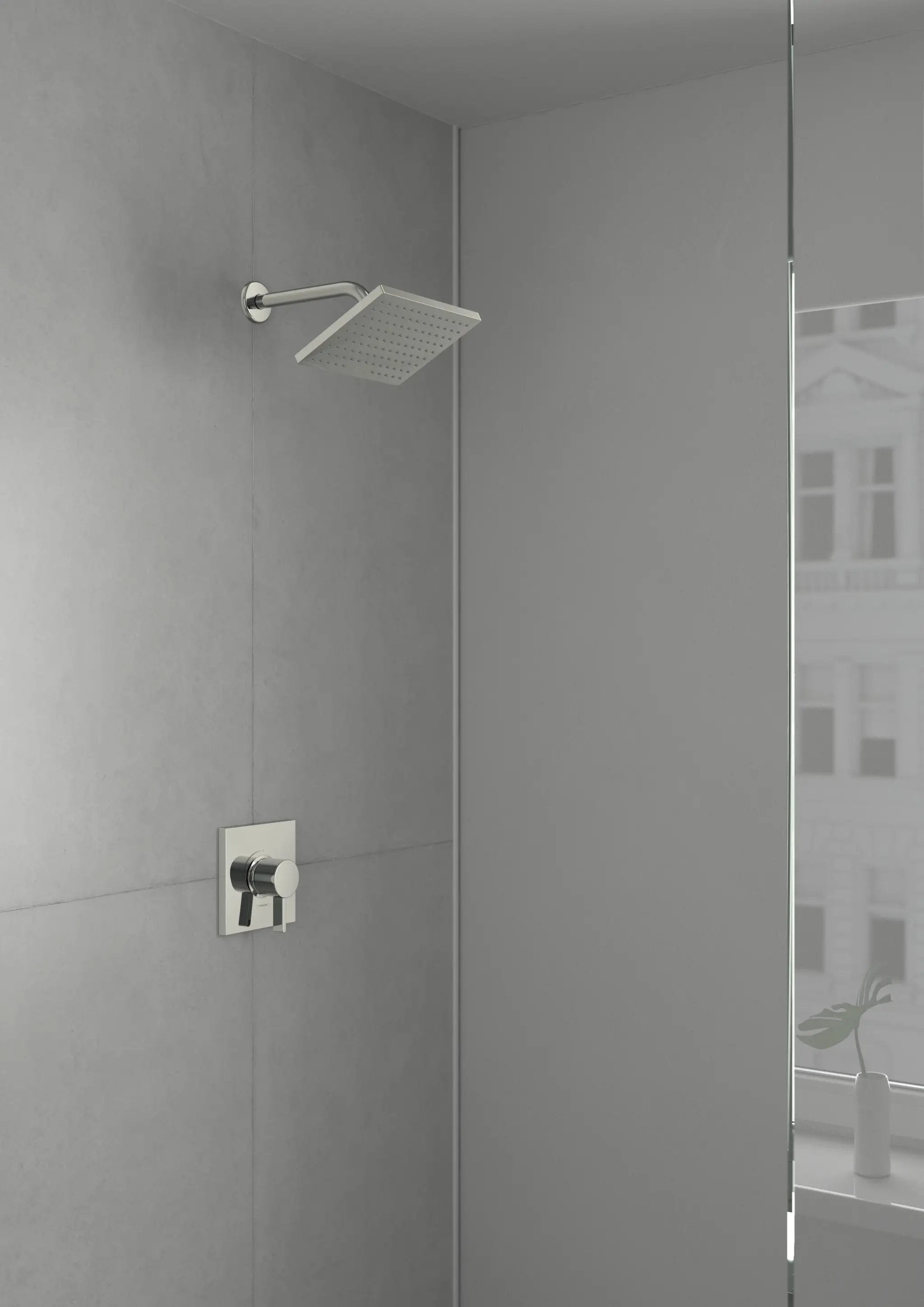 chrome shower set