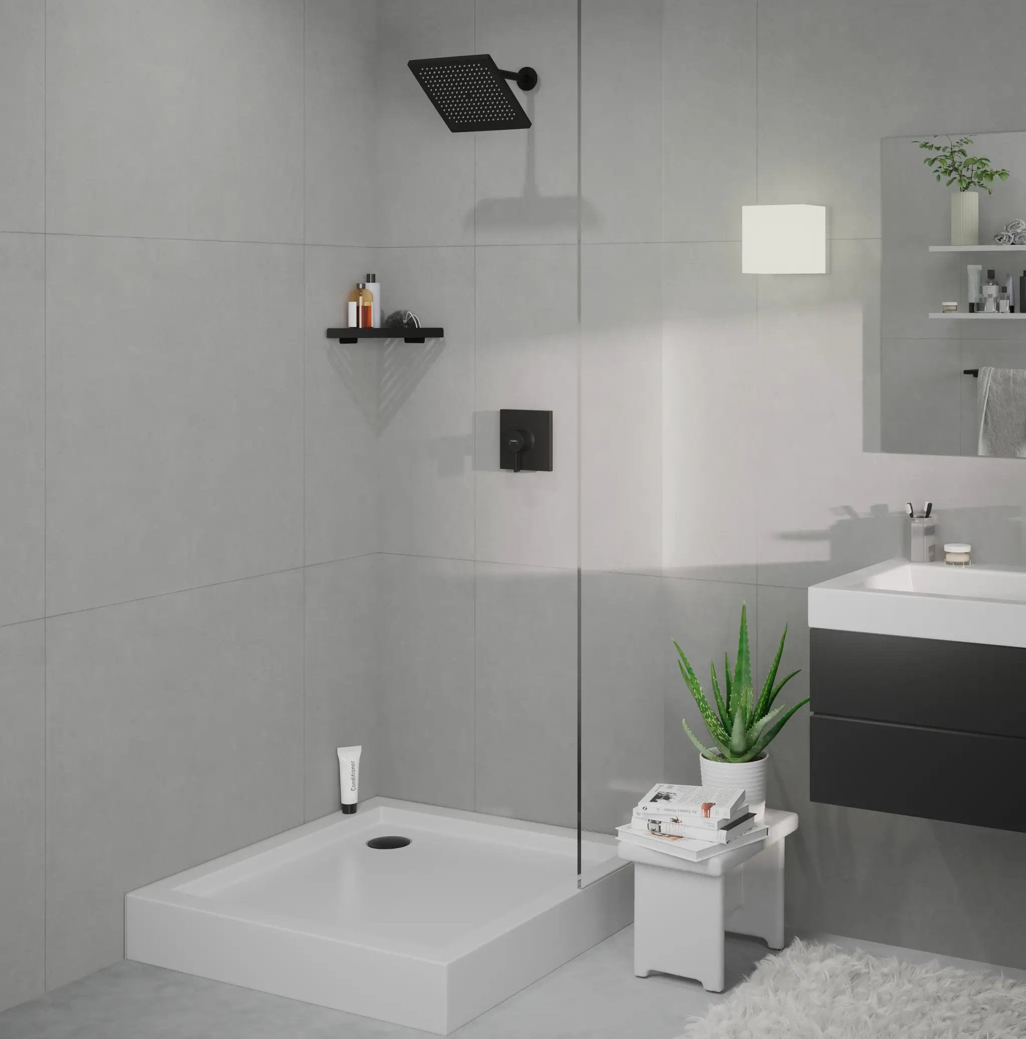 matte black shower set
