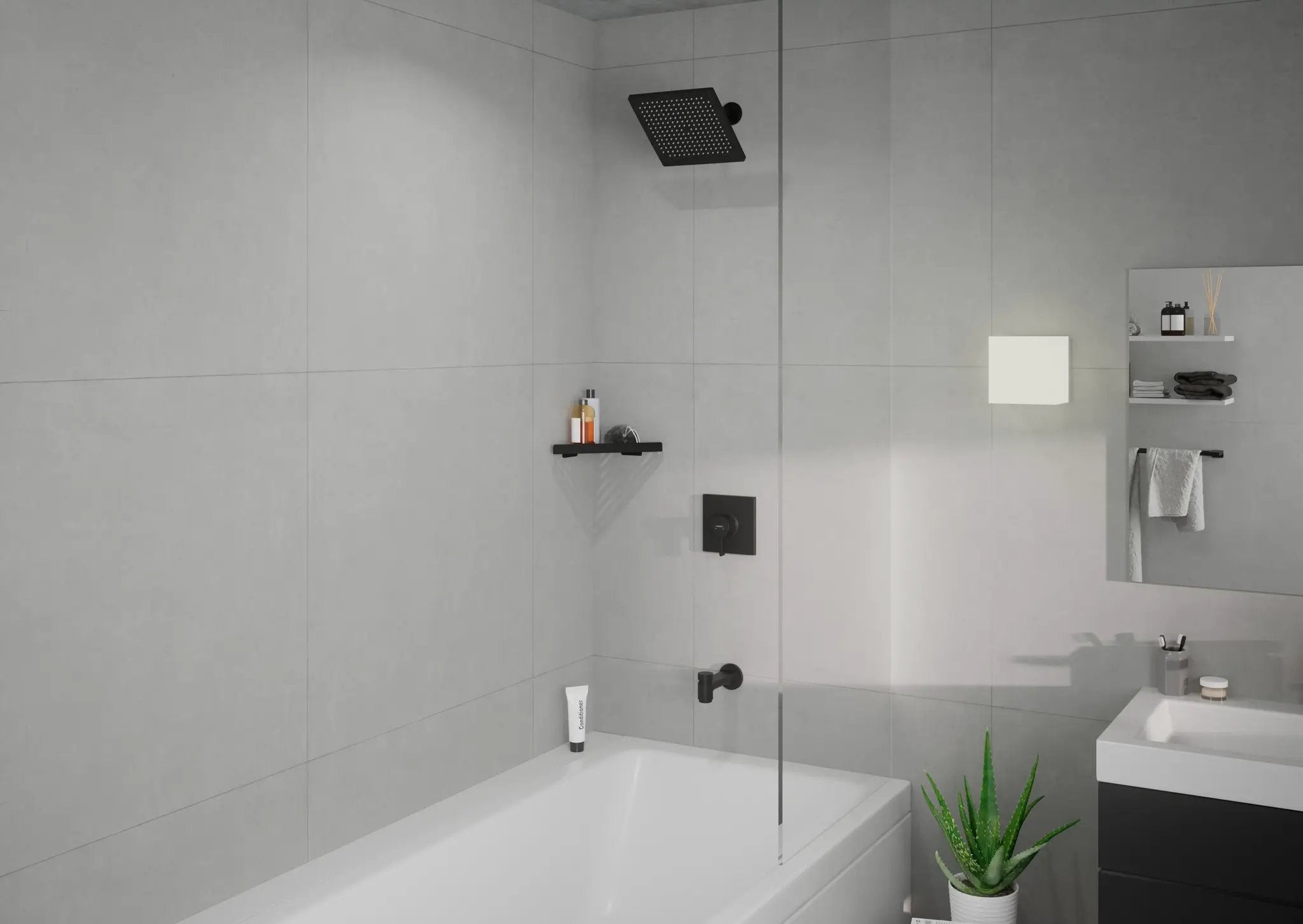 matte black shower set