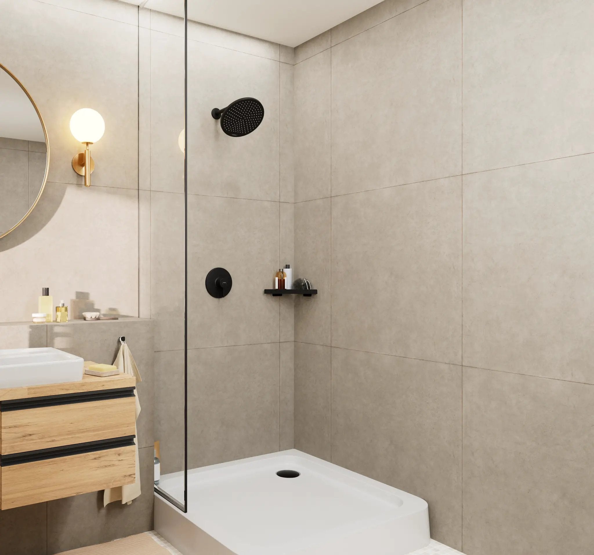 matte black shower set