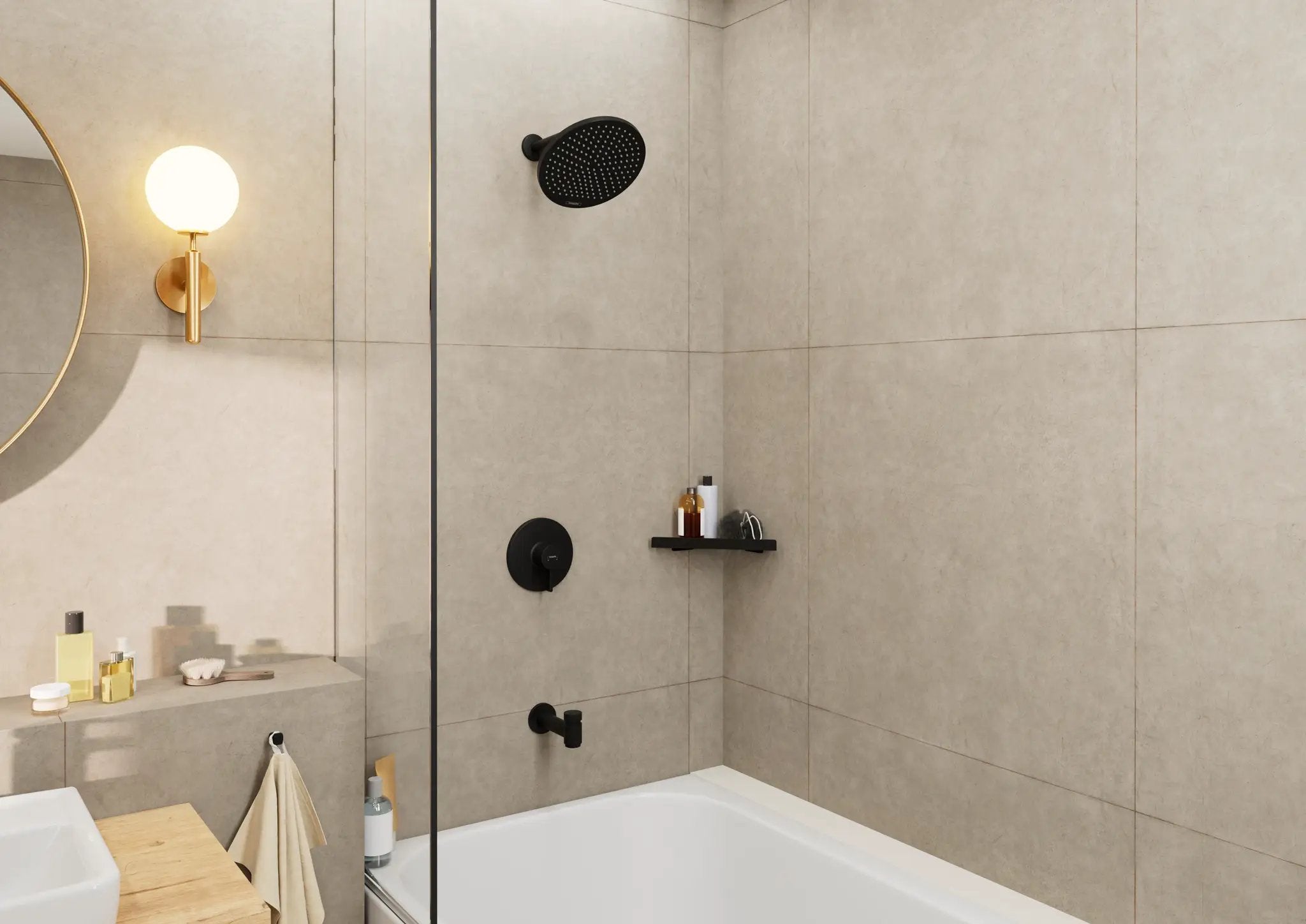 matte black shower set