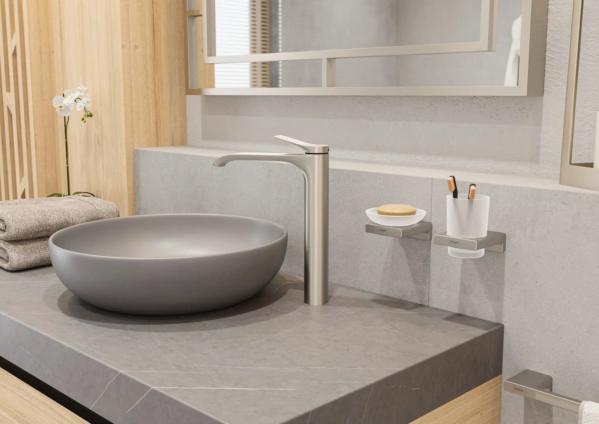 brushed nickel bathroom faucet