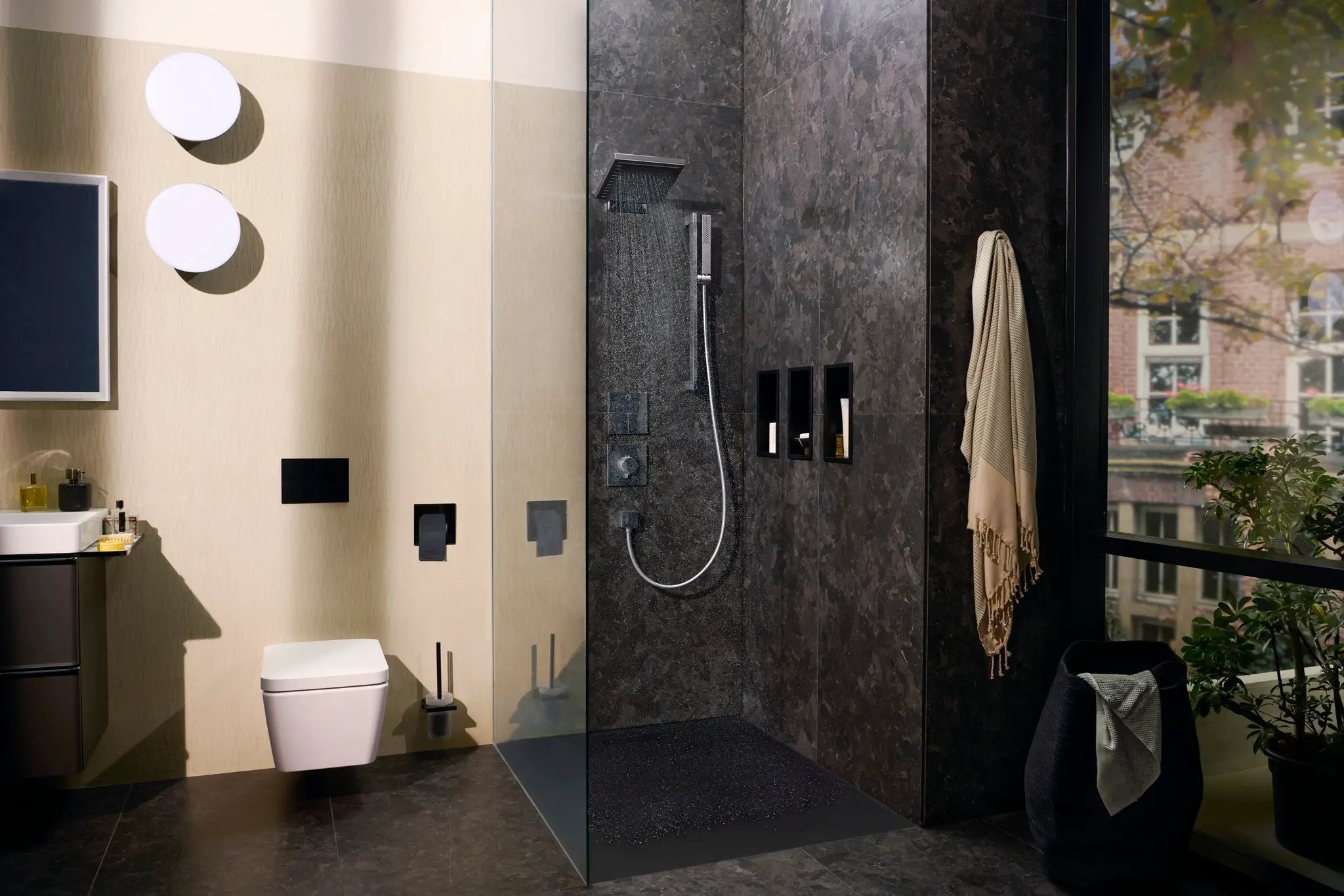 chrome shower set