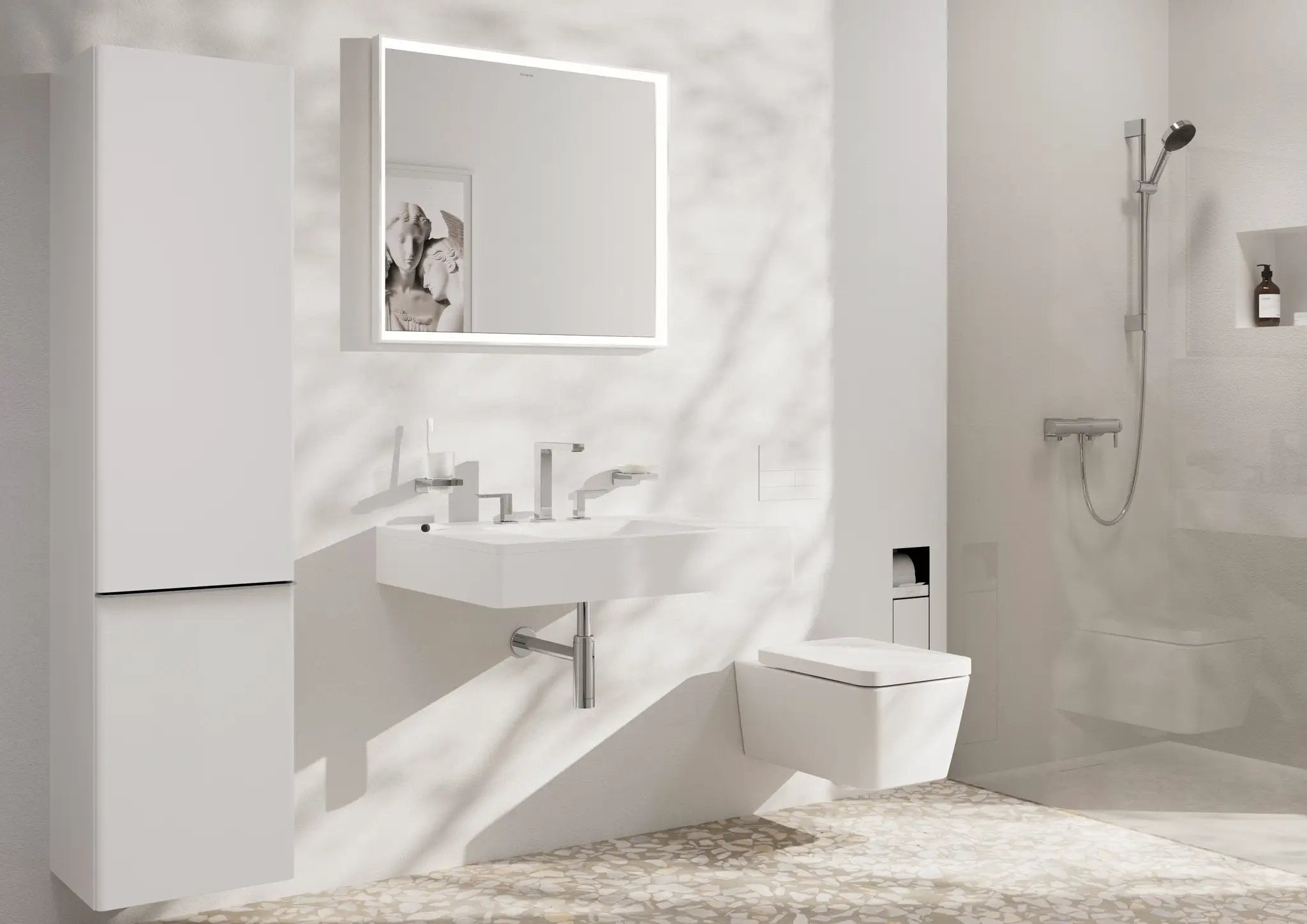 chrome bathroom faucet