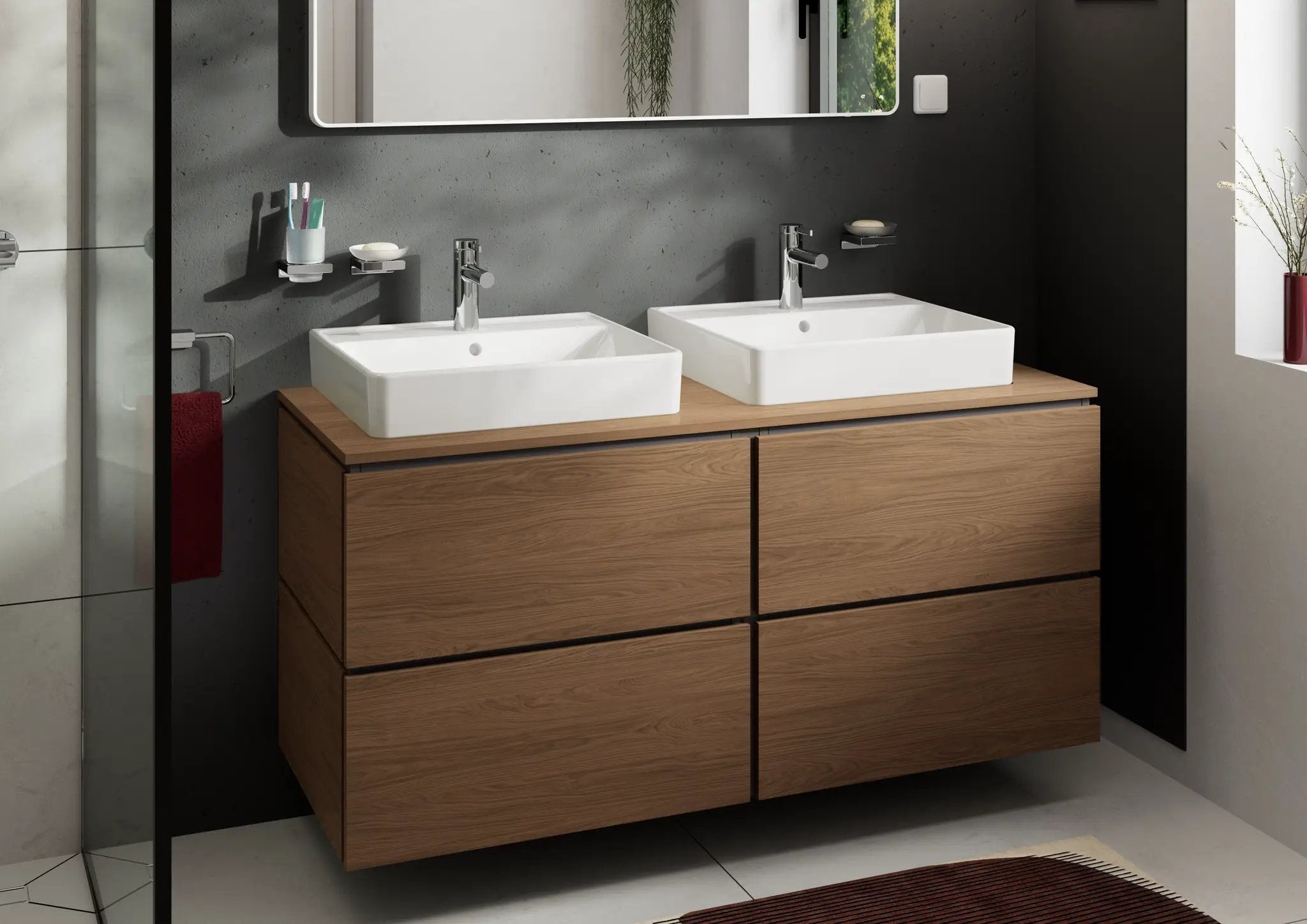chrome bathroom faucet