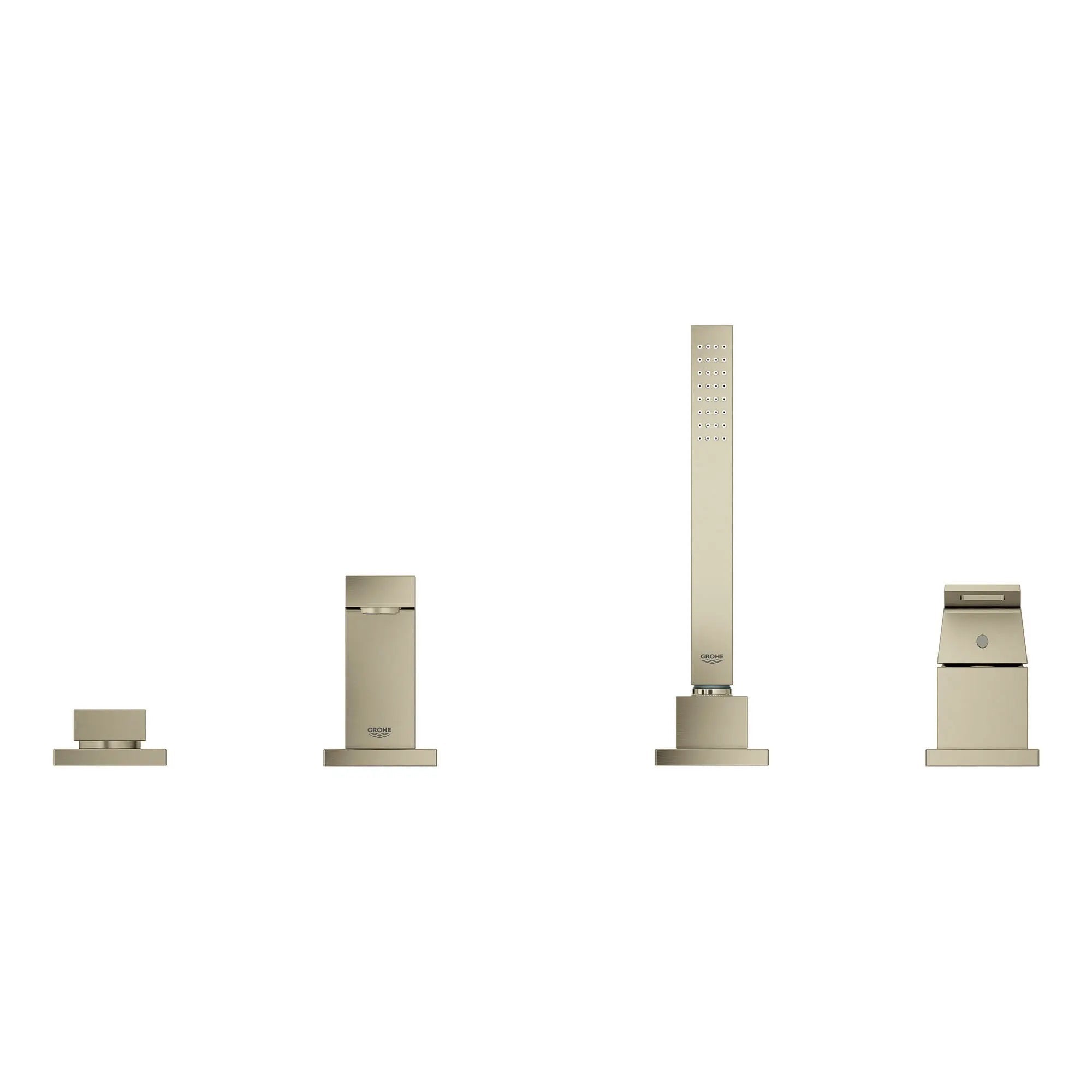 Grohe Eurocube 4-Hole Single-Handle Deck Mount Roman Tub Faucet with 1.75 GPM (6.6 L/min) Hand Shower