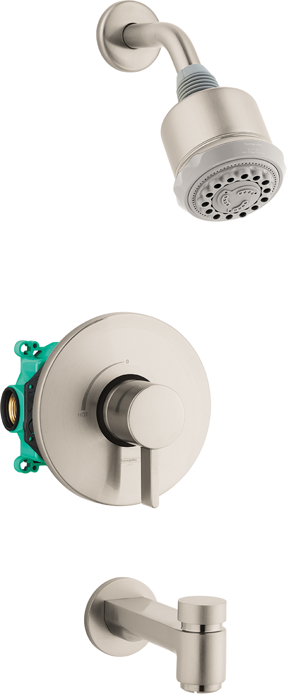 Hansgrohe Clubmaster Pressure Balance Tub/Shower Set with Rough, 2.5 GPM by Hansgrohe