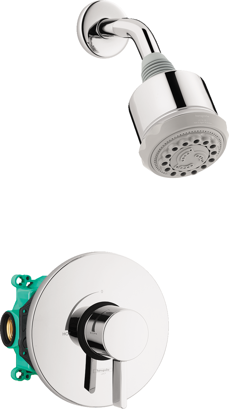 chrome shower set
