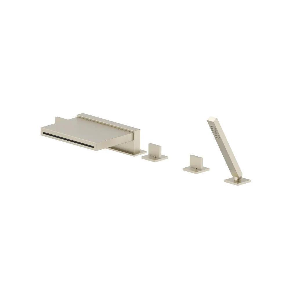 Flusso Serie 160 Five Hole Deck Mounted Cascade Flow Roman Tub Faucet with Hand Shower by Flusso