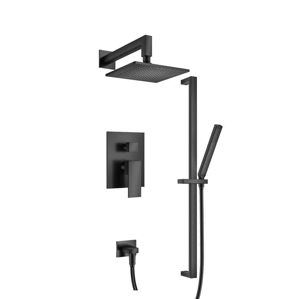 Flusso Serie 160 Two Output Shower Set with Shower Head, Hand Held and Slide Bar by Flusso