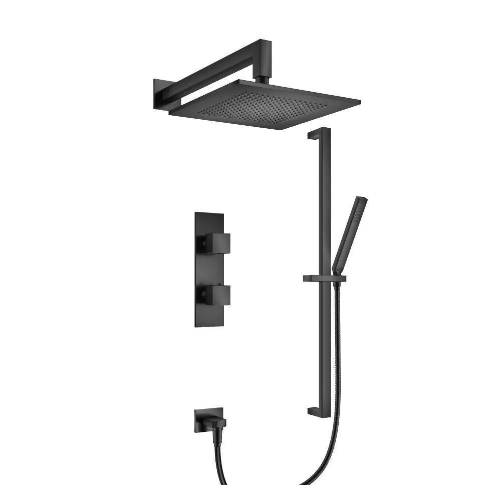 Flusso Serie 160 Two Output Shower Set with Shower Head, Hand Held and Slide Bar by Flusso