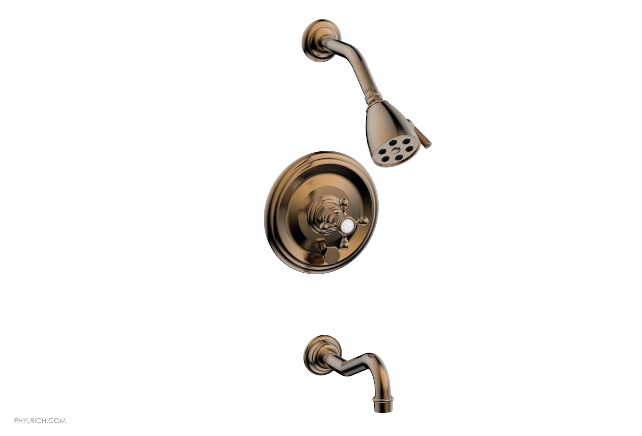 Phylrich HENRI Pressure Balance Tub and Shower Set - Cross Handle