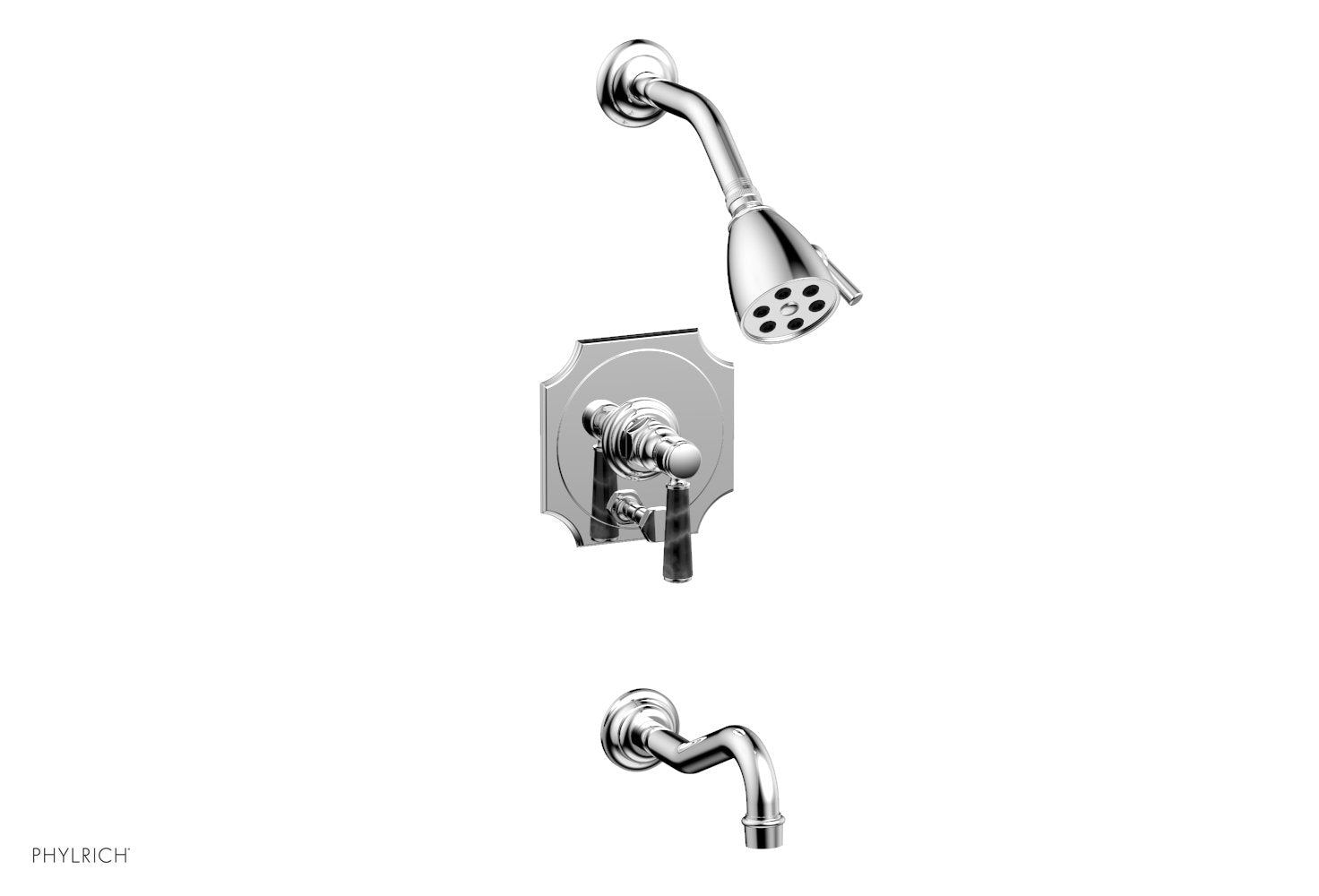 polished chrome shower set