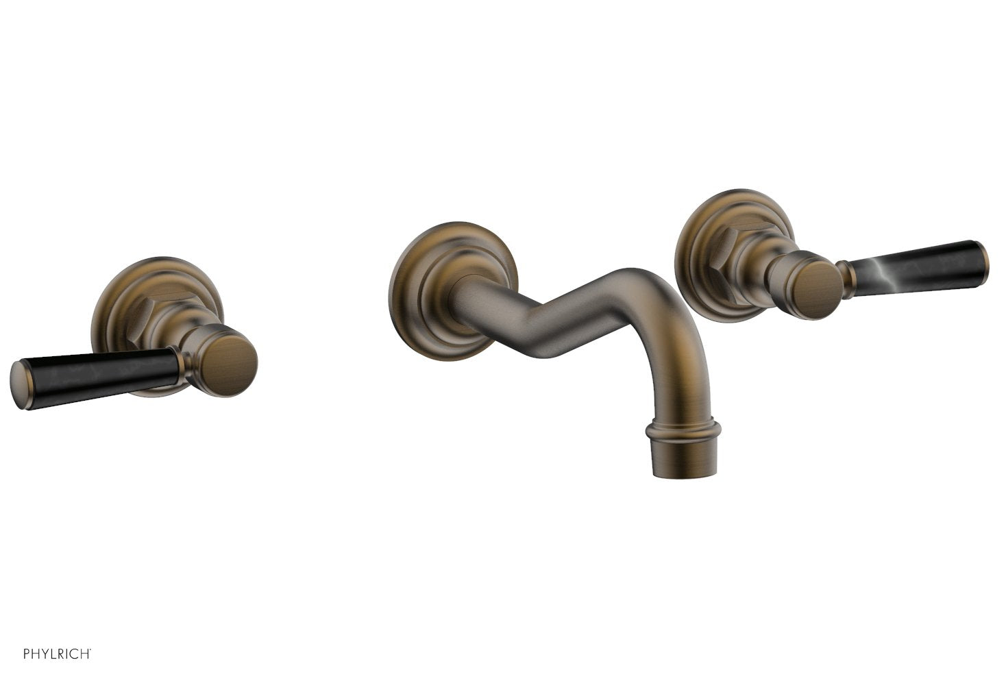 Phylrich HENRI Wall Tub Set - Marble Lever Handles