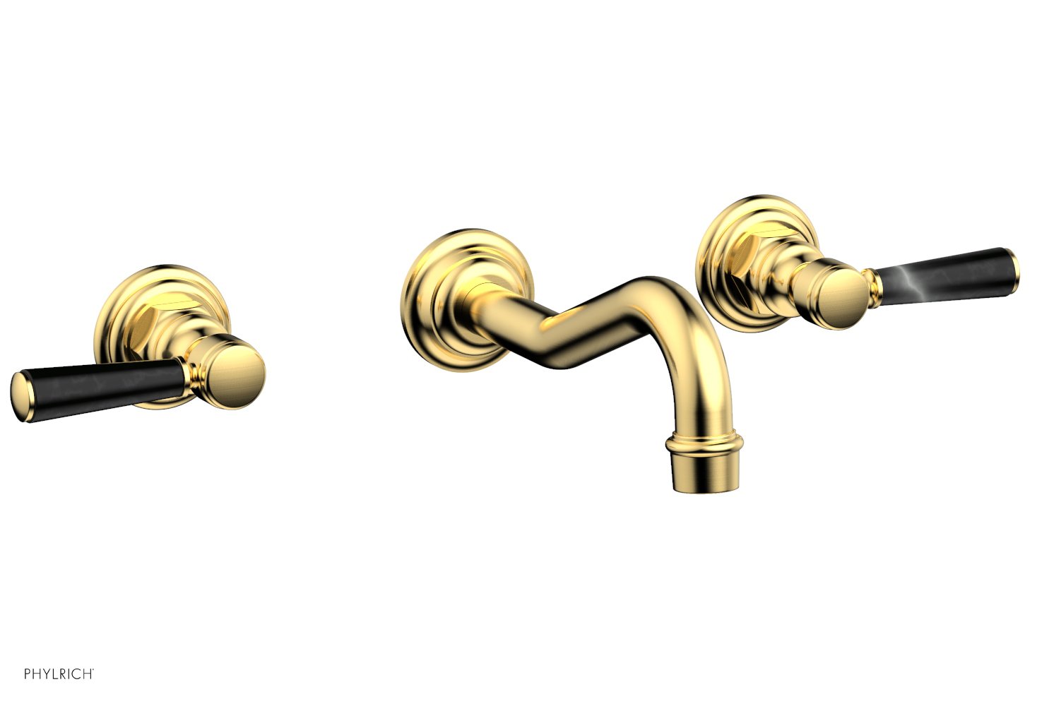 Phylrich HENRI Wall Tub Set - Marble Lever Handles