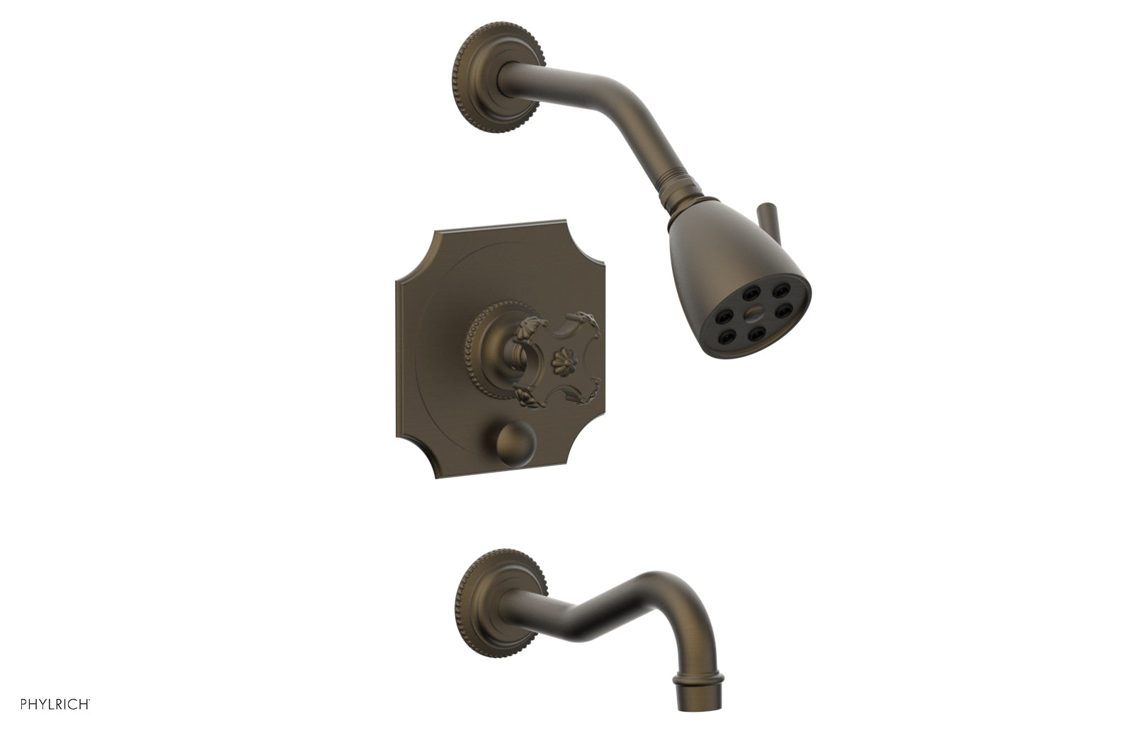 Phylrich MARVELLE Pressure Balance Tub and Shower Set - Cross Handle