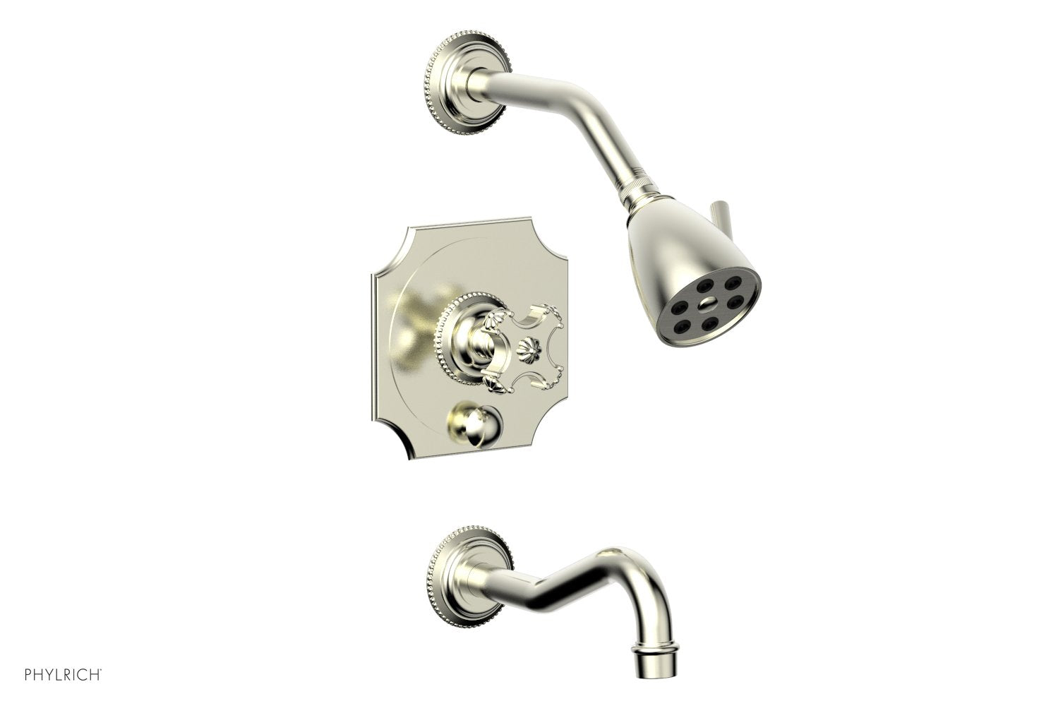Phylrich MARVELLE Pressure Balance Tub and Shower Set - Cross Handle