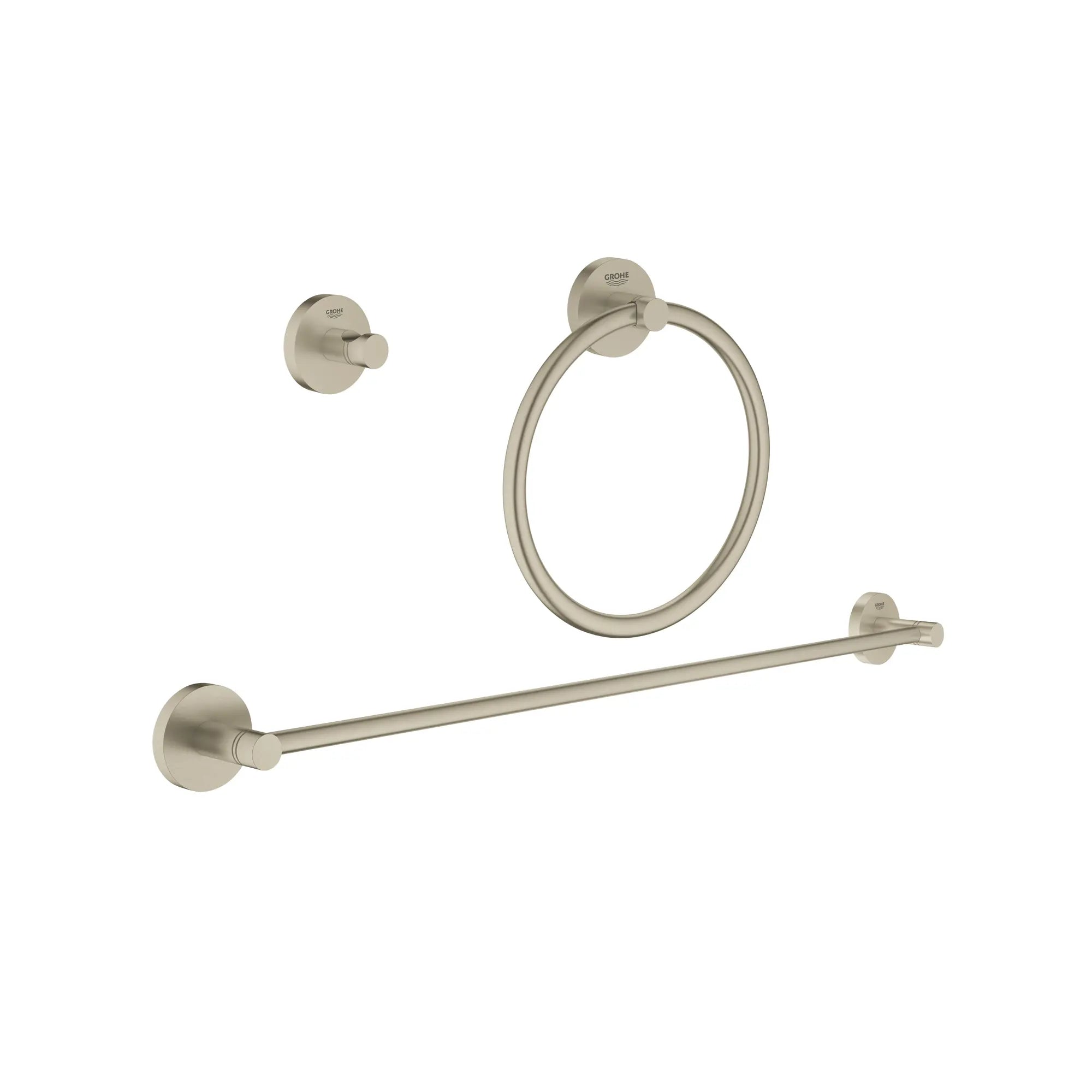brushed nickel accessory set