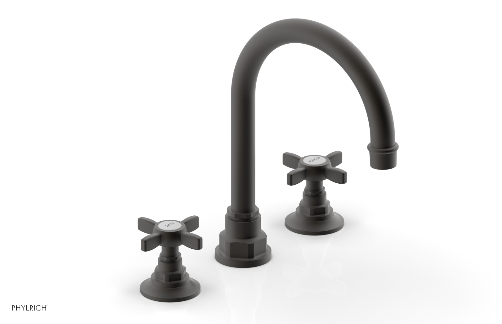 Phylrich Jamestown High Spout Widespread Faucet with Cross Handle
