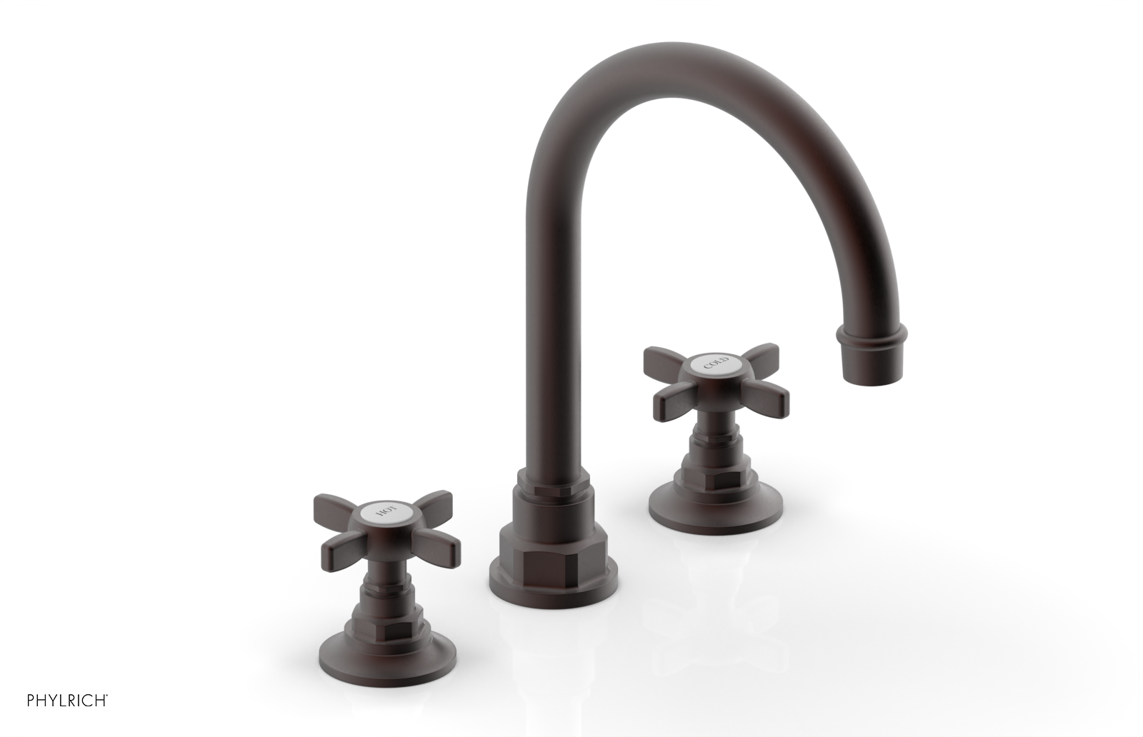 Phylrich Jamestown High Spout Widespread Faucet with Cross Handle