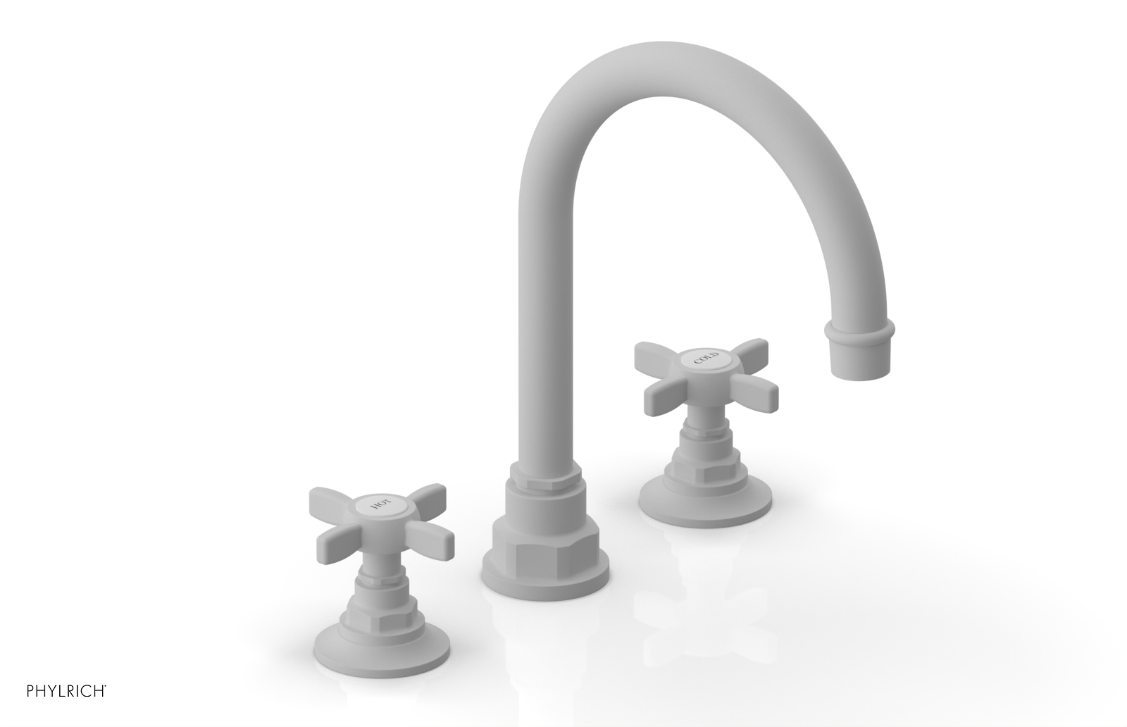 Phylrich Jamestown High Spout Widespread Faucet with Cross Handle