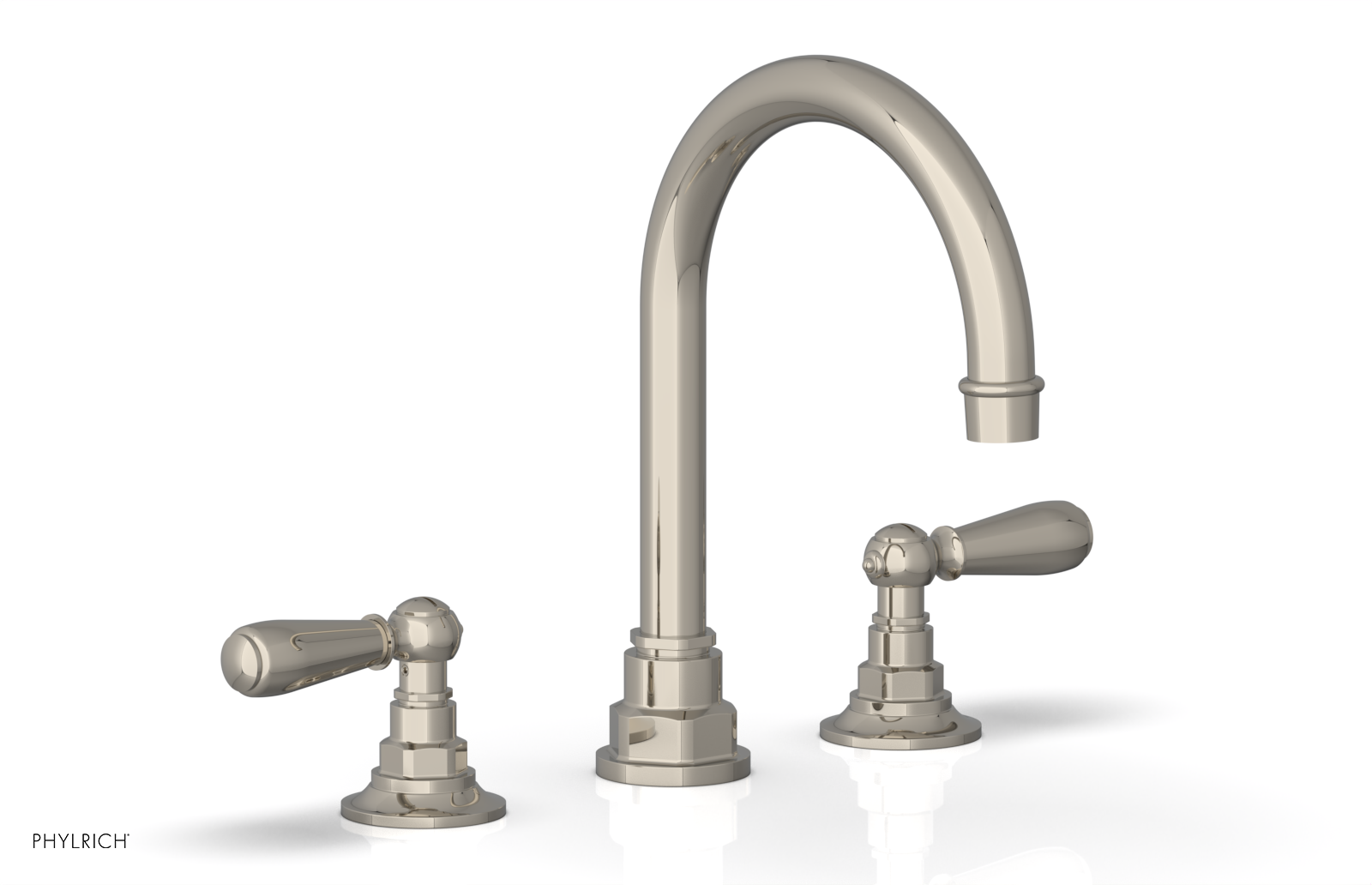 Phylrich Jamestown High Spout Widespread Faucet with Lever Handle