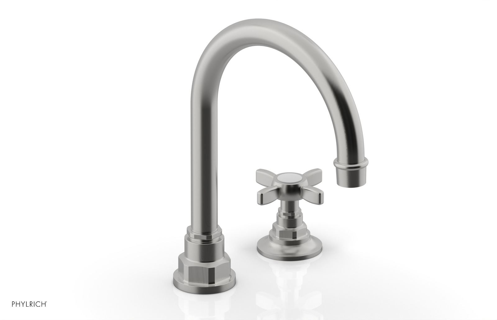 Phylrich Jamestown High Spout Single Handle Faucet with Cross Handle