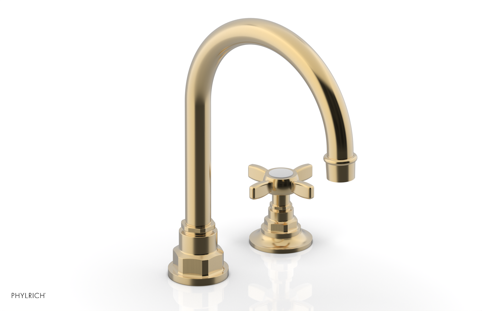 Phylrich Jamestown High Spout Single Handle Faucet with Cross Handle