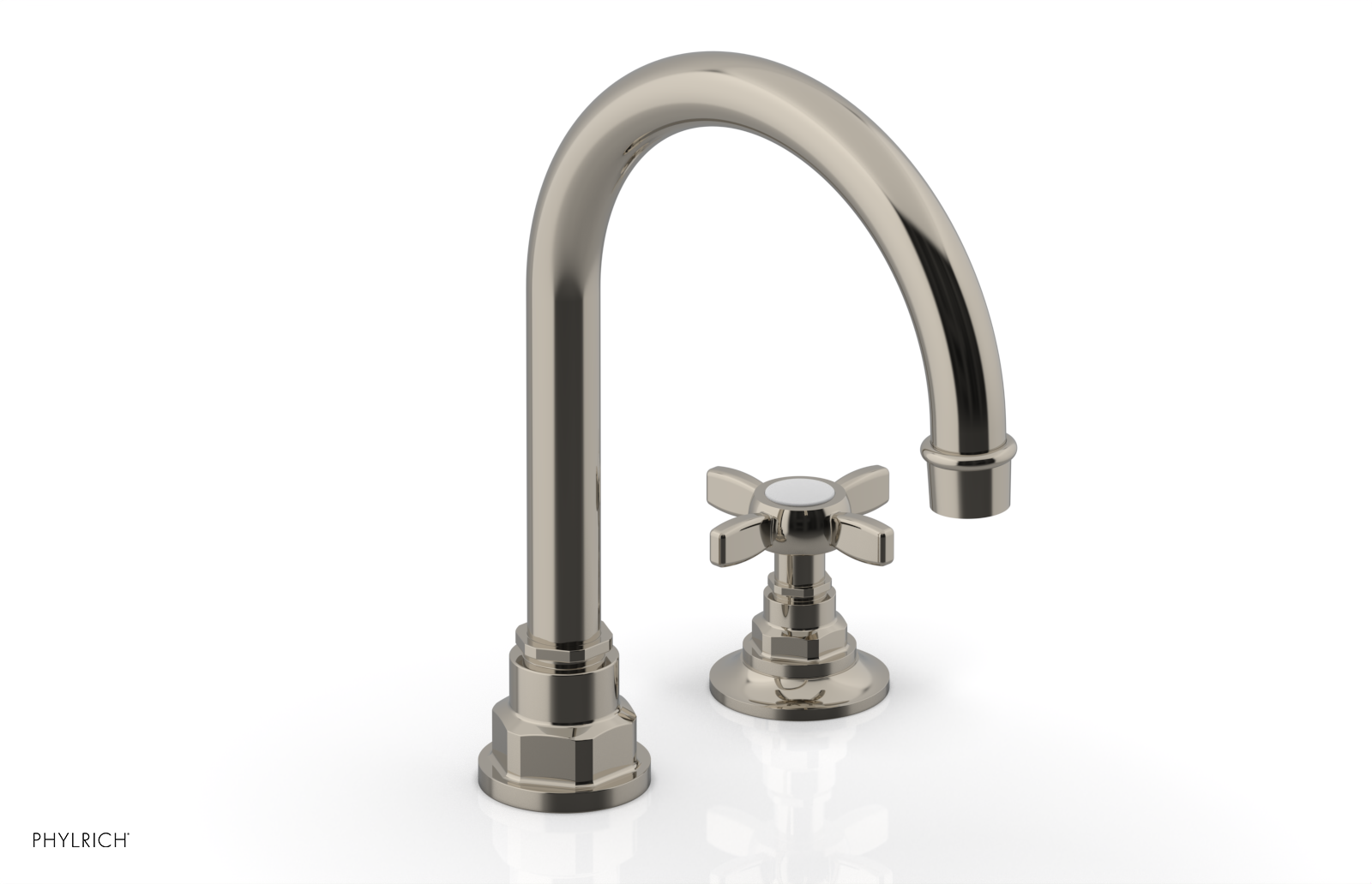 Phylrich Jamestown High Spout Single Handle Faucet with Cross Handle