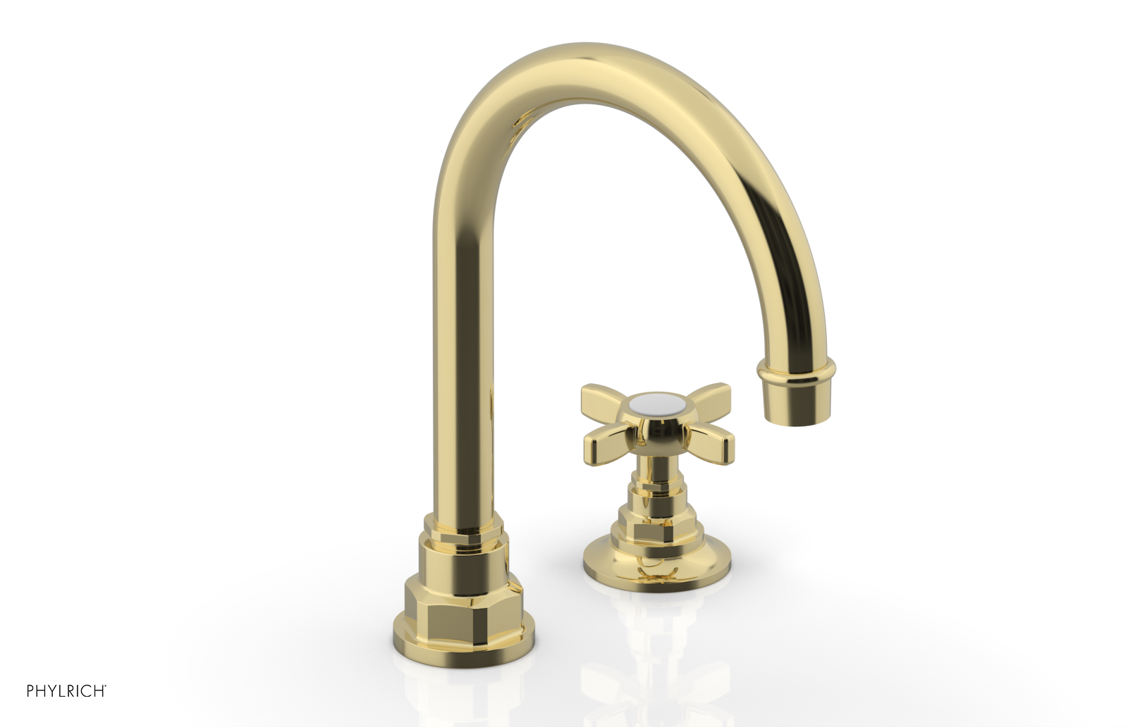 Phylrich Jamestown High Spout Single Handle Faucet with Cross Handle