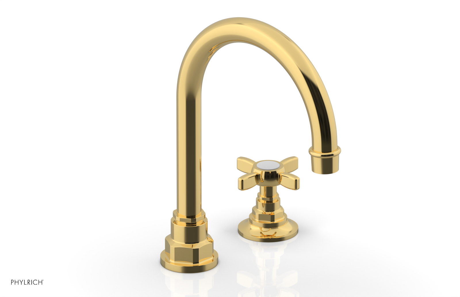 Phylrich Jamestown High Spout Single Handle Faucet with Cross Handle