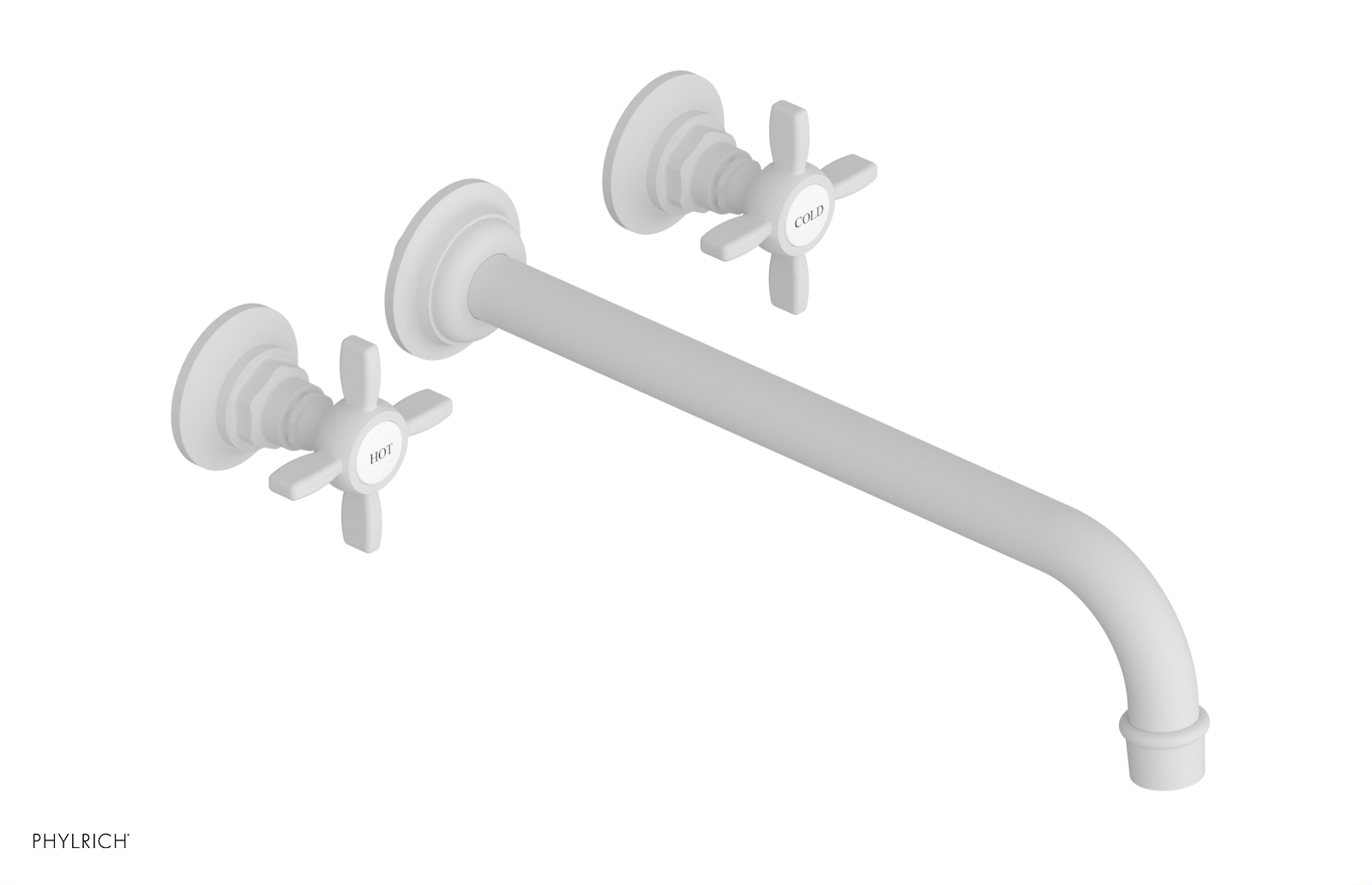 Phylrich Jamestown 12" Spout Wall Tub Set with Cross Handle