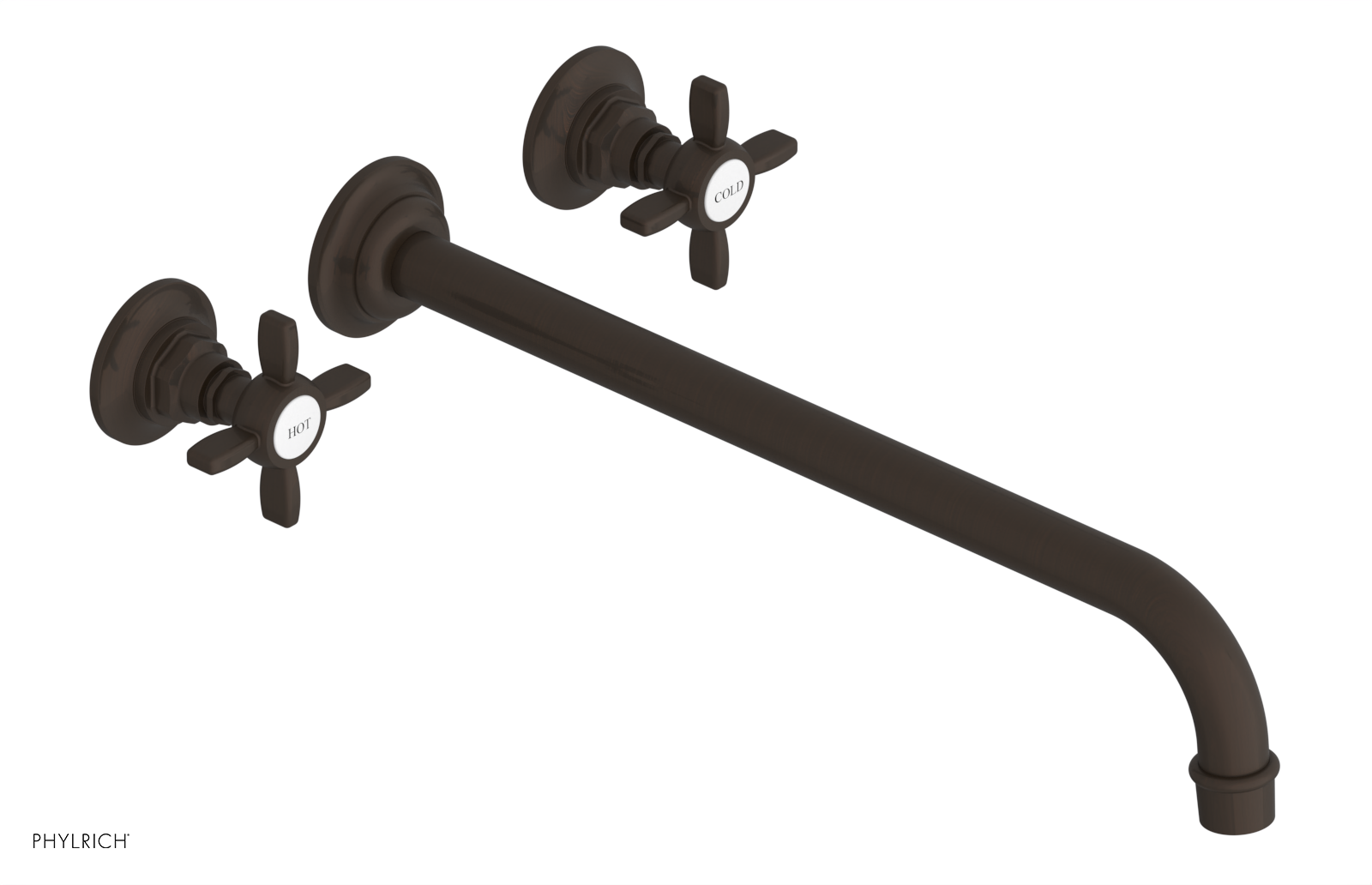Phylrich Jamestown 14" Spout Wall Tub Set with Cross Handle