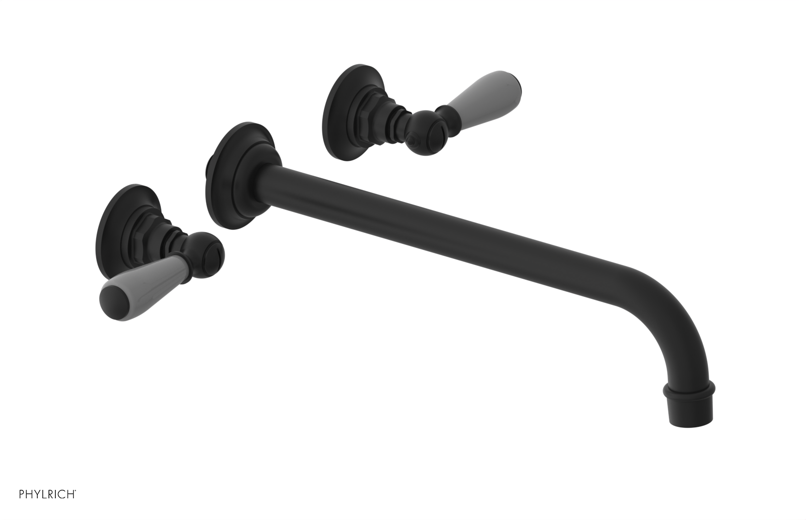 Phylrich Jamestown 12" Spout Wall Lavatory Set with Lever Handle