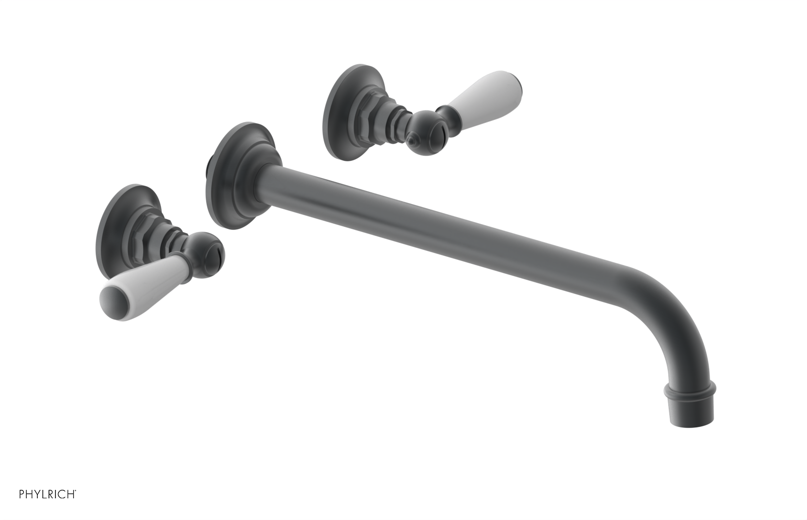 Phylrich Jamestown 12" Spout Wall Lavatory Set with Lever Handle