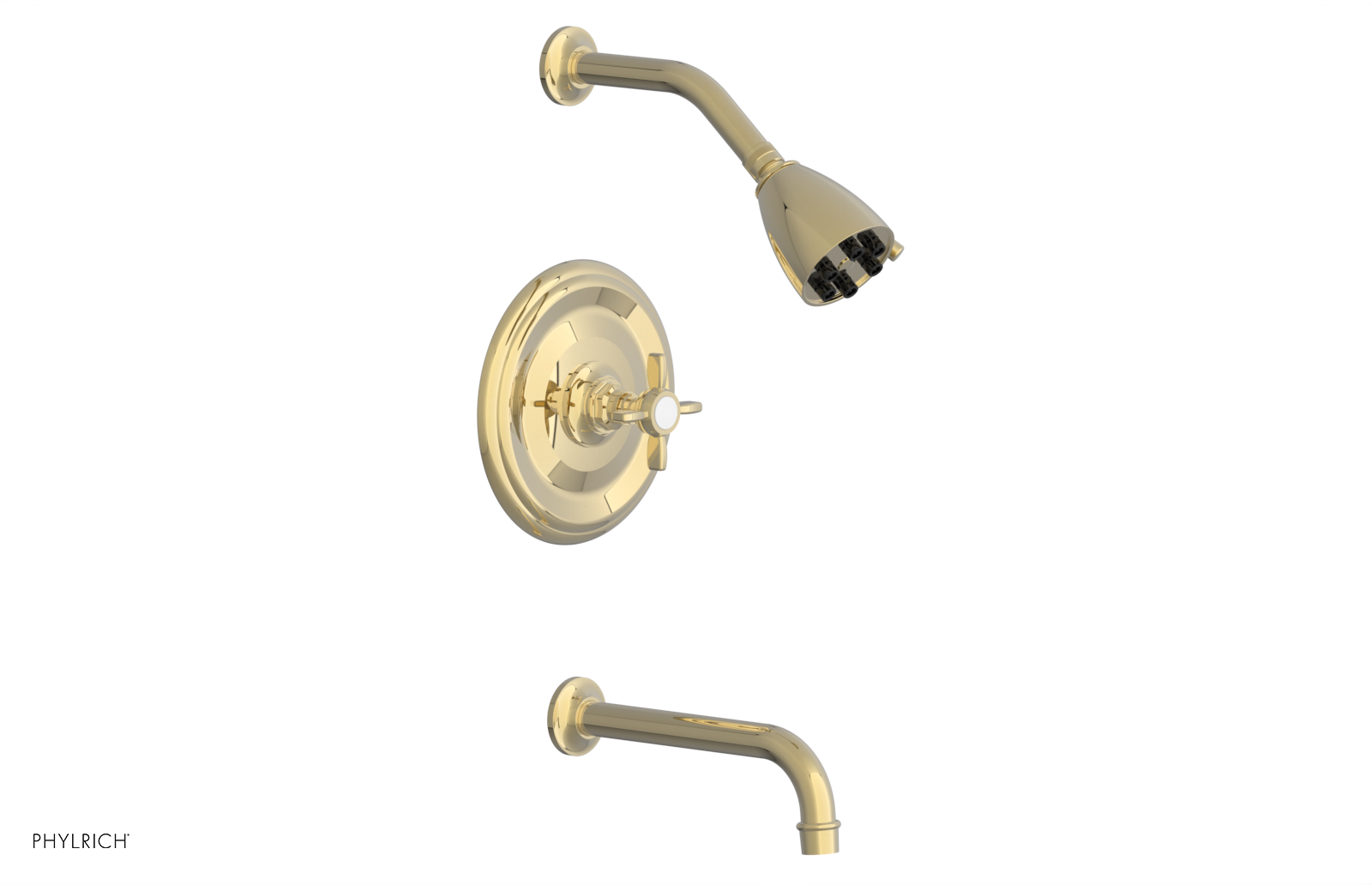 Phylrich Jamestown Pressure Balance Tub and Shower Set with Cross Handle