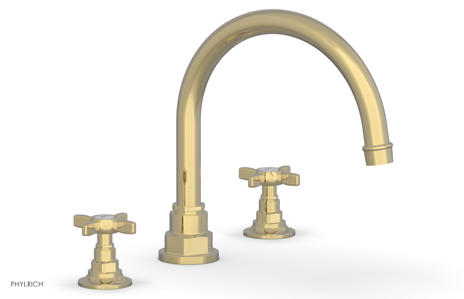 Phylrich Jamestown Deck Tub Set with Cross Handles