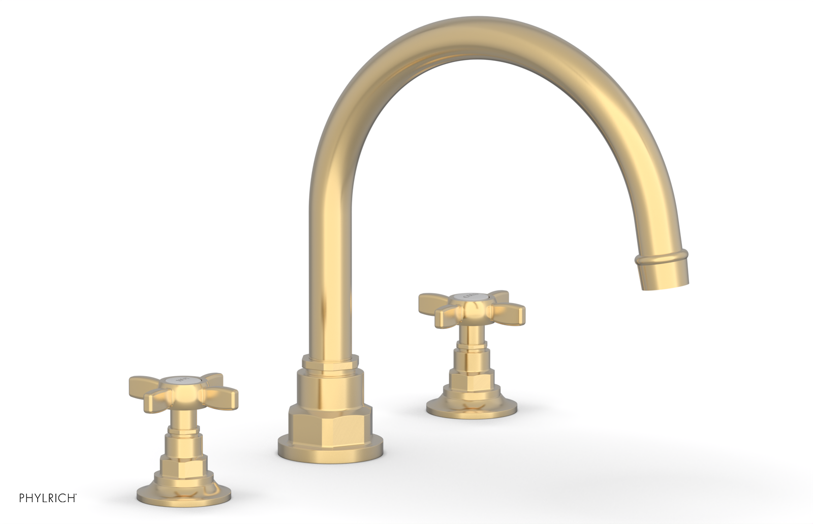 Phylrich Jamestown Deck Tub Set with Cross Handles