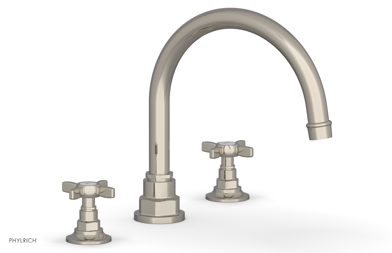 Phylrich Jamestown Deck Tub Set with Cross Handles