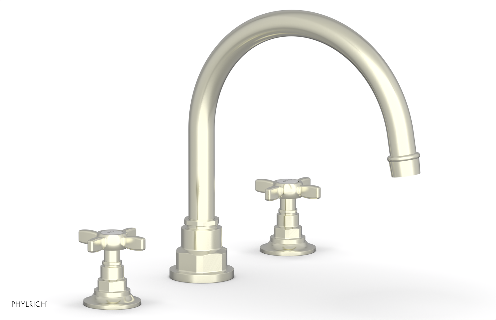 Phylrich Jamestown Deck Tub Set with Cross Handles