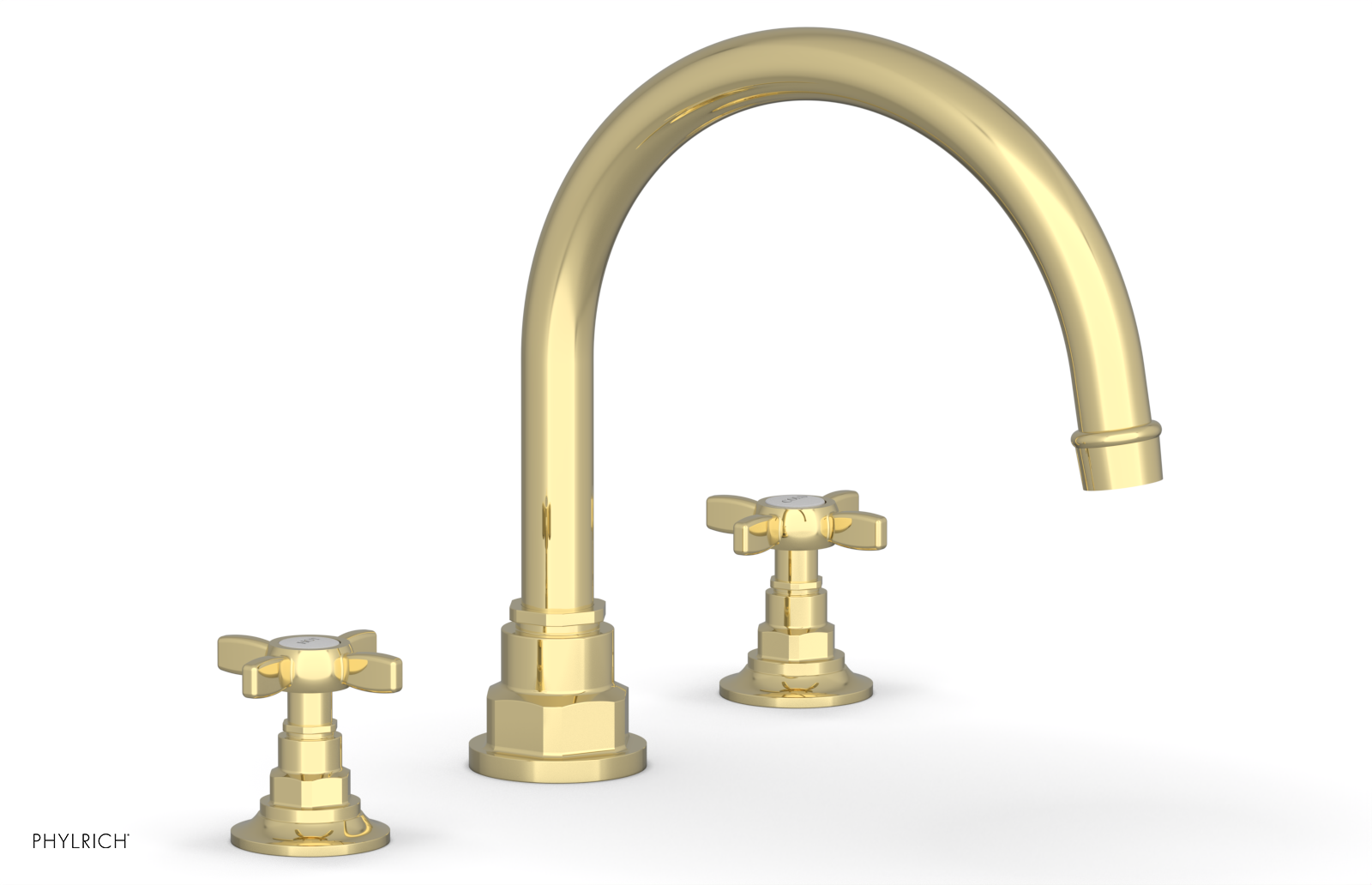 Phylrich Jamestown Deck Tub Set with Cross Handles