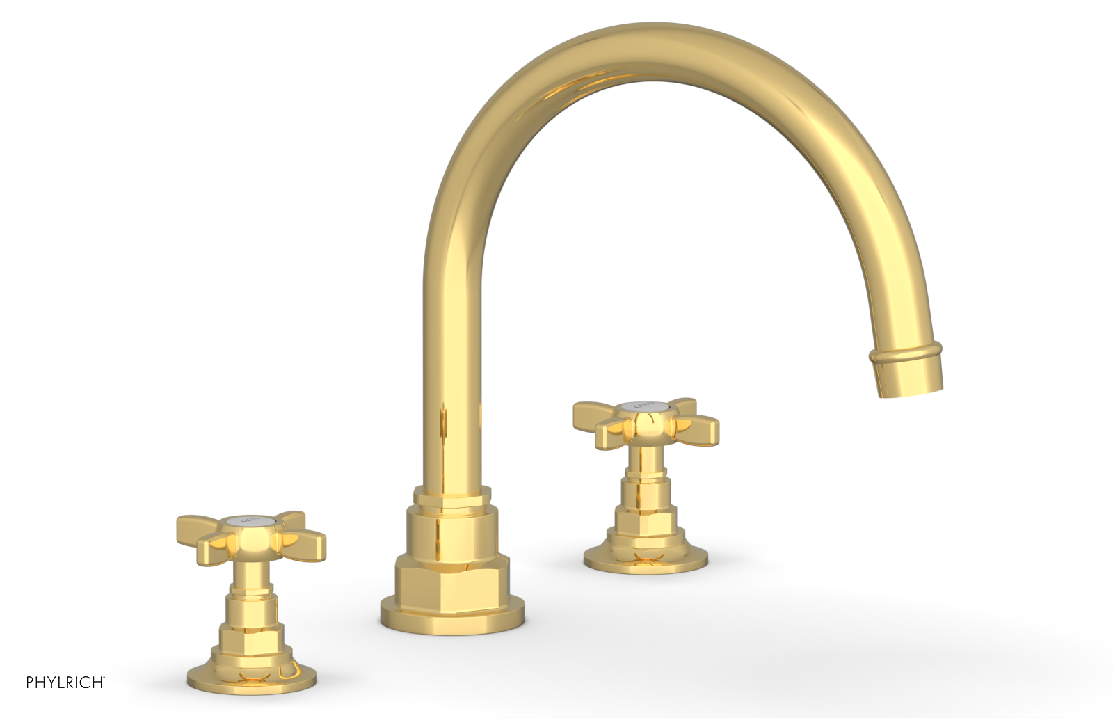 Phylrich Jamestown Deck Tub Set with Cross Handles