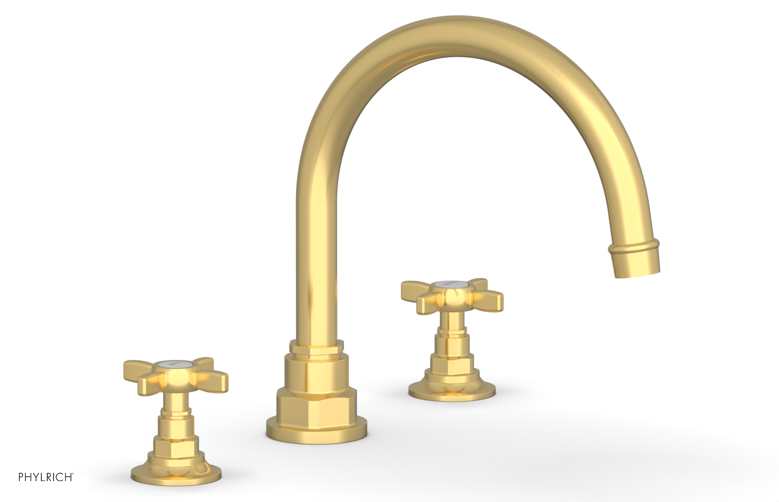 Phylrich Jamestown Deck Tub Set with Cross Handles