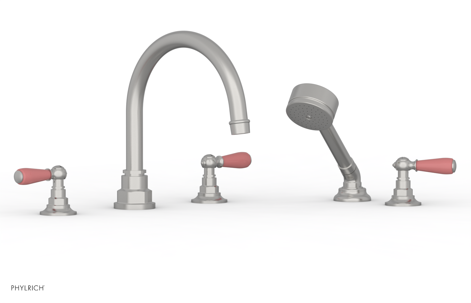 Phylrich Jamestown Deck Tub Set with Hand Shower and Lever Handles