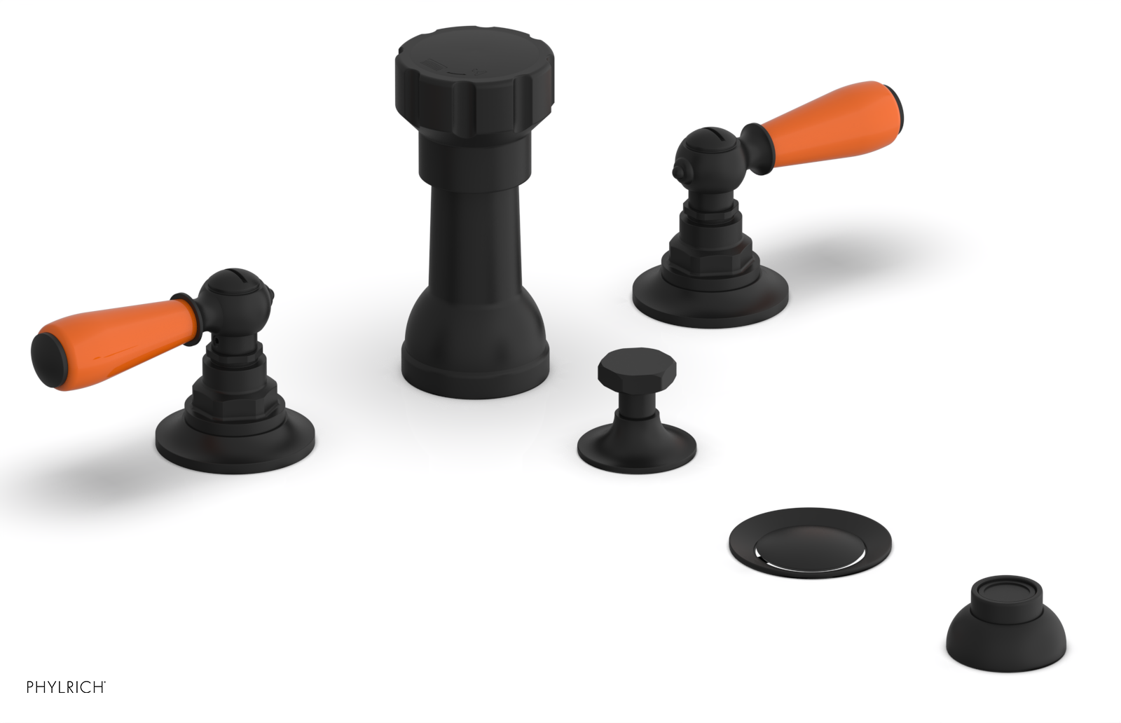 Phylrich Jamestown Four Hole Bidet Set with Lever Handles