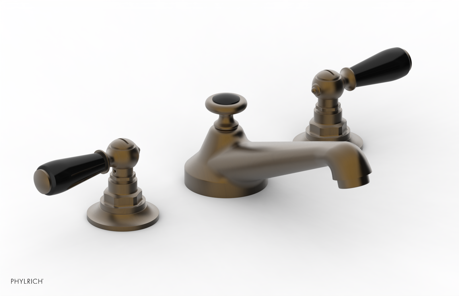 Phylrich Jamestown Low Spout Widespread Faucet with Lever Handle