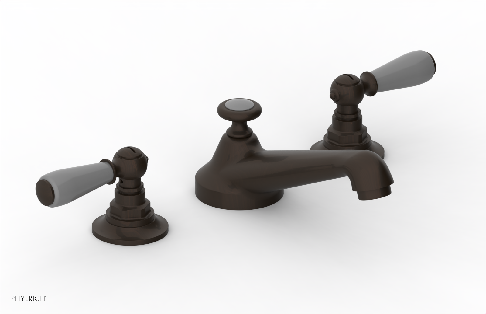 Phylrich Jamestown Low Spout Widespread Faucet with Lever Handle