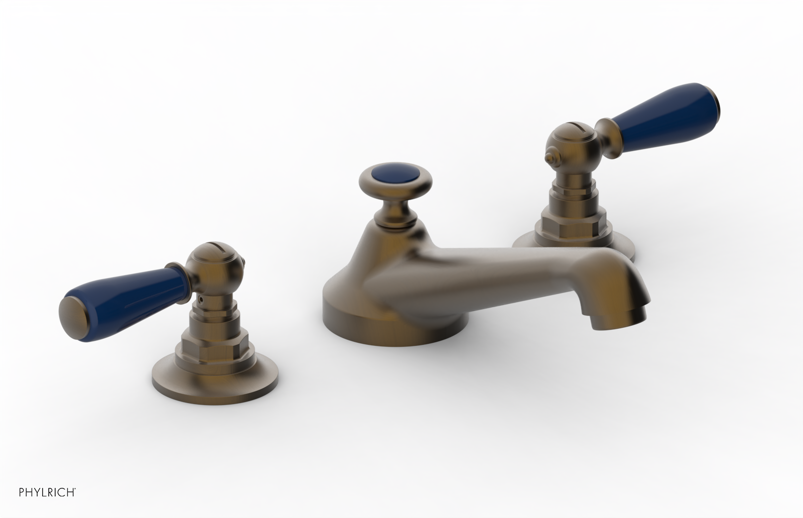 Phylrich Jamestown Low Spout Widespread Faucet with Lever Handle