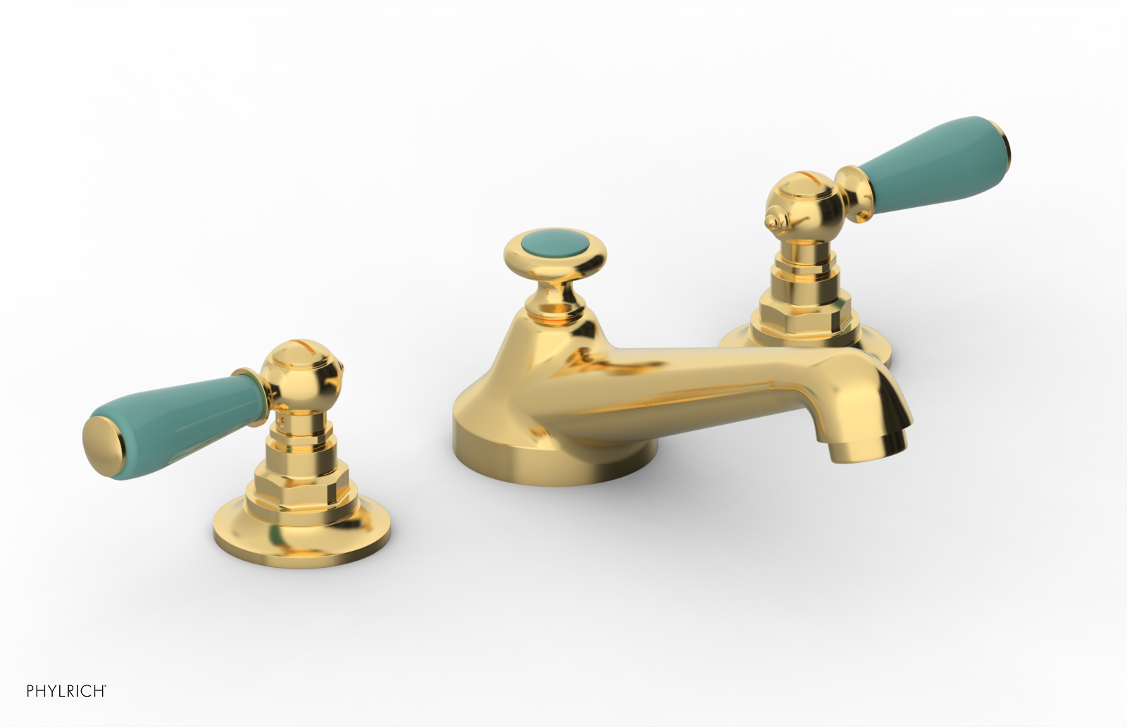 Phylrich Jamestown Low Spout Widespread Faucet with Lever Handle